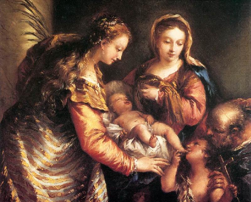 GUARDI, Gianantonio Holy Family with St John the Baptist and St Catherine gu oil painting picture
